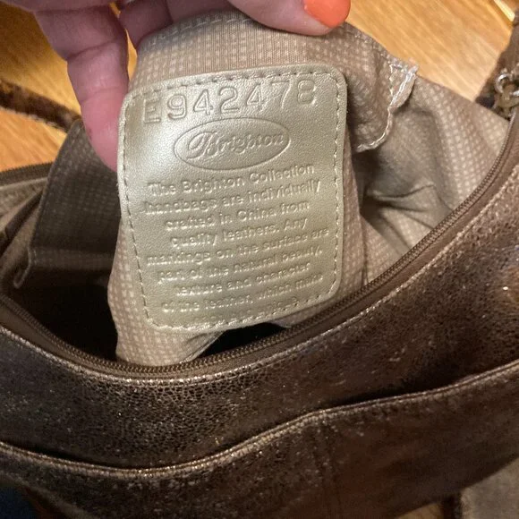 Brighton Shoulder Bag Metallic Gold Copper Hobo Braided Strap Handbag Heart - Picture 5 of 14